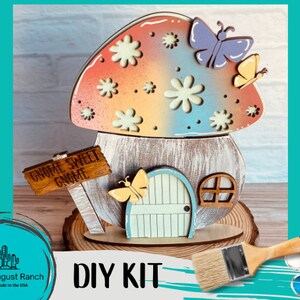 Spring Mushroom DIY Interchangeable Decor Inserts - Wood Paint Kit - Spring Insert