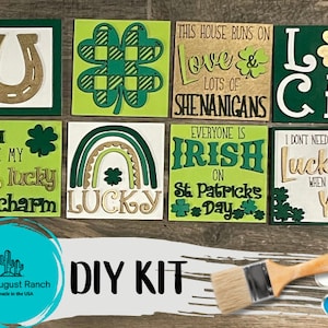 Tiered Tray St Patrick&#39;s Day - DIY Leaning Ladder Insert Kit - Interchangeable Decor - Lucky Charm - Irish - Horseshoe