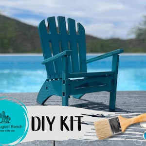 DIY Miniature Adirondack Chairs - Wood Kit- Finish Yourself - Mini Adirondack Beach Chair - Fairy Garden Chair - DIY Adirondack Beach Chair