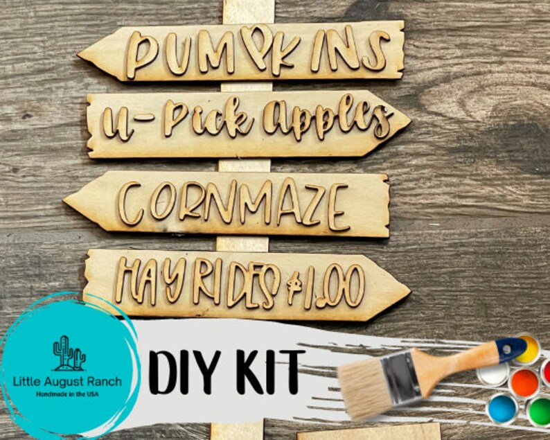 Fall Direction Sign DIY Wood Pieces - Paint It Yourself - U-pick Apples ...