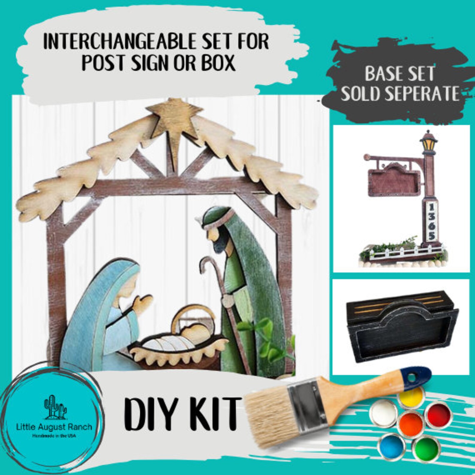 Nativity Posts Nativity Set DIY Interchangeable Add-ons for Sign Post and Box - Wood ...