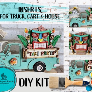 Tiki Party Insert DIY - Inserts for Interchangeable Bases -  Freestanding Shelf Decor - Paint it Yourself Kit