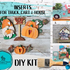 U-Pick Pumpkin Fall Gnome DIY - Inserts for Interchangeable House, Cart, Truck -   Freestanding Shelf Decor