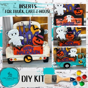 Halloween Insert  DIY - Spooky Inserts for Interchangeable Inserts - Tiered Tray Decor -  Freestanding Shelf Decor - Paint it Yourself Kit