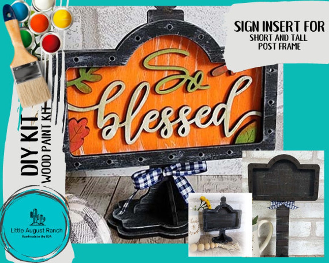 Blessed DIY Interchangeable Sign - Drop in Frame - Wood Kit - Etsy