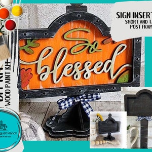 Blessed DIY Interchangeable Sign - Drop in Frame - Wood Kit