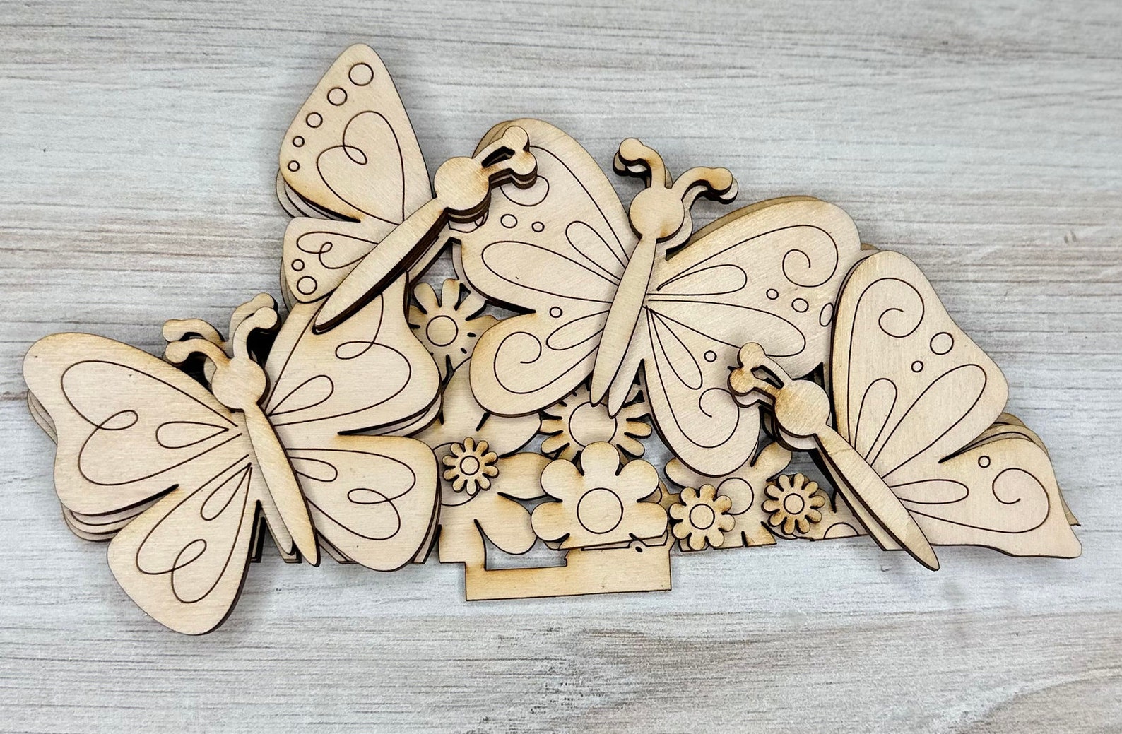 DIY Spring Butterfly Insert for Interchangeable Basket Decor - Wood ...