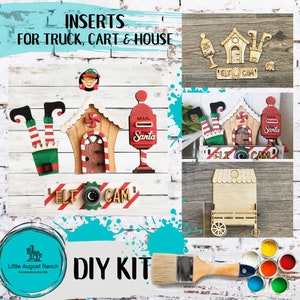 Elf Cam Insert  DIY - Christmas Inserts for Interchangeable Inserts - Tiered Tray Decor -  Freestanding Shelf Decor - Paint it Yourself Kit