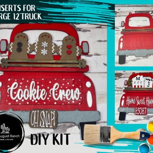 Gingerbread Insert for Large Interchangeable Truck - Hanging or Self Standing Truck for Interchangeable Pieces