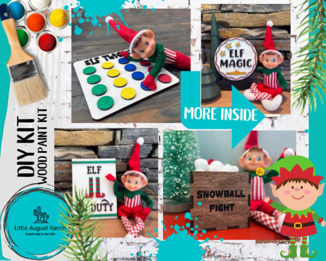 Christmas Elf Prop Kit Set 1 - Paint It Yourself DIY Christmas Set - Etsy