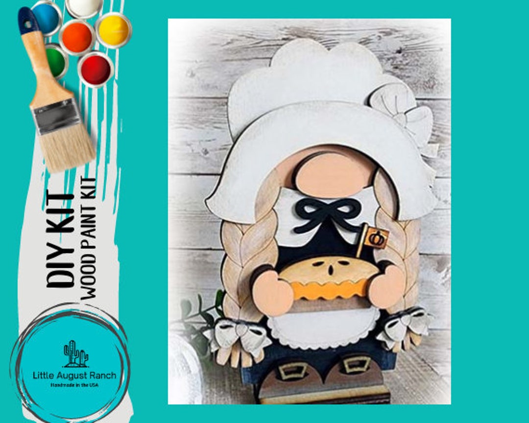 Thanksgiving Gnome Girl DIY - Pilgrim Thanksgiving Gnome DIY Paint Kit ...