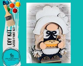 Thanksgiving Gnome Girl DIY Pilgrim Thanksgiving Gnome DIY Paint Kit - Etsy