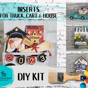 Graduation 2024 Insert  DIY -Inserts for Interchangeable Inserts - Tiered Tray Decor -  Freestanding Shelf Decor - Paint it Yourself Kit