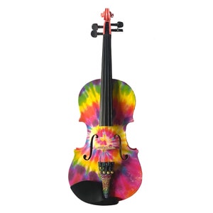 Tie Dye Violin Outfit w Bling Tailpiece & crystal fine tuners