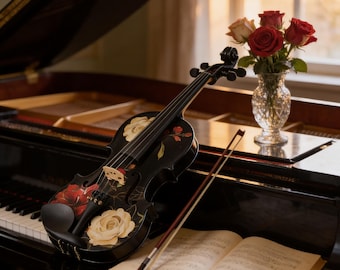 Conjunto de violín Rose Black con afinadores finos de nácar