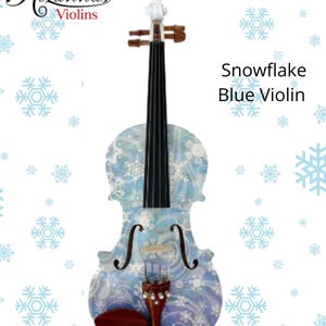 Snowflake Violin Outfit w Crystal fine tuners, Carbon fiber bow