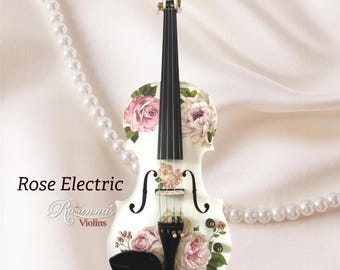 Rose White 3/4 Elektroakustische Violine Outfit