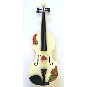 SUPER BLOWOUT SAVINGS 1/4 Size White Custom Violin Outfit!