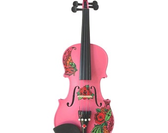 Butterfly Rose Tattoo Bejeweled PinkViolin Outfit