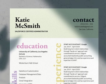 Creative & Modern Resume and CV Cover Letter Template for Word; Professional Resume Template | Instant Download