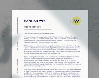 Professional & Bold Resume and CV Cover Letter Template for Microsoft Word; Computer Science Programmer Template | Instant Download