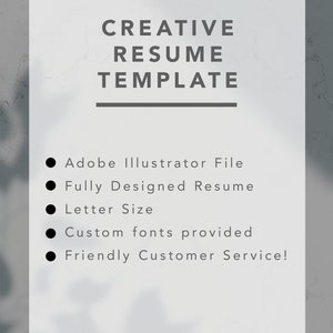Professional Certified Simple Unique Resume and CV Cover Letter Template for Illustrator Admin Resume Template Instant Download image 5