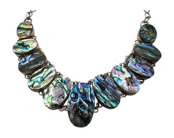 Halsband med abalone-snäckor i 925 sterlingsilver