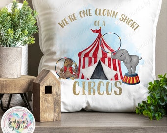 16" white cushion cover girl circus nursery gift Personalised circus big top 16" white cushion cover girl circus nursery gift Personalised circus big top