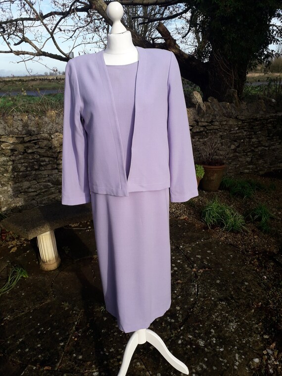 Vintage ‘90s Jean Muir Lilac Dress & Jacket
