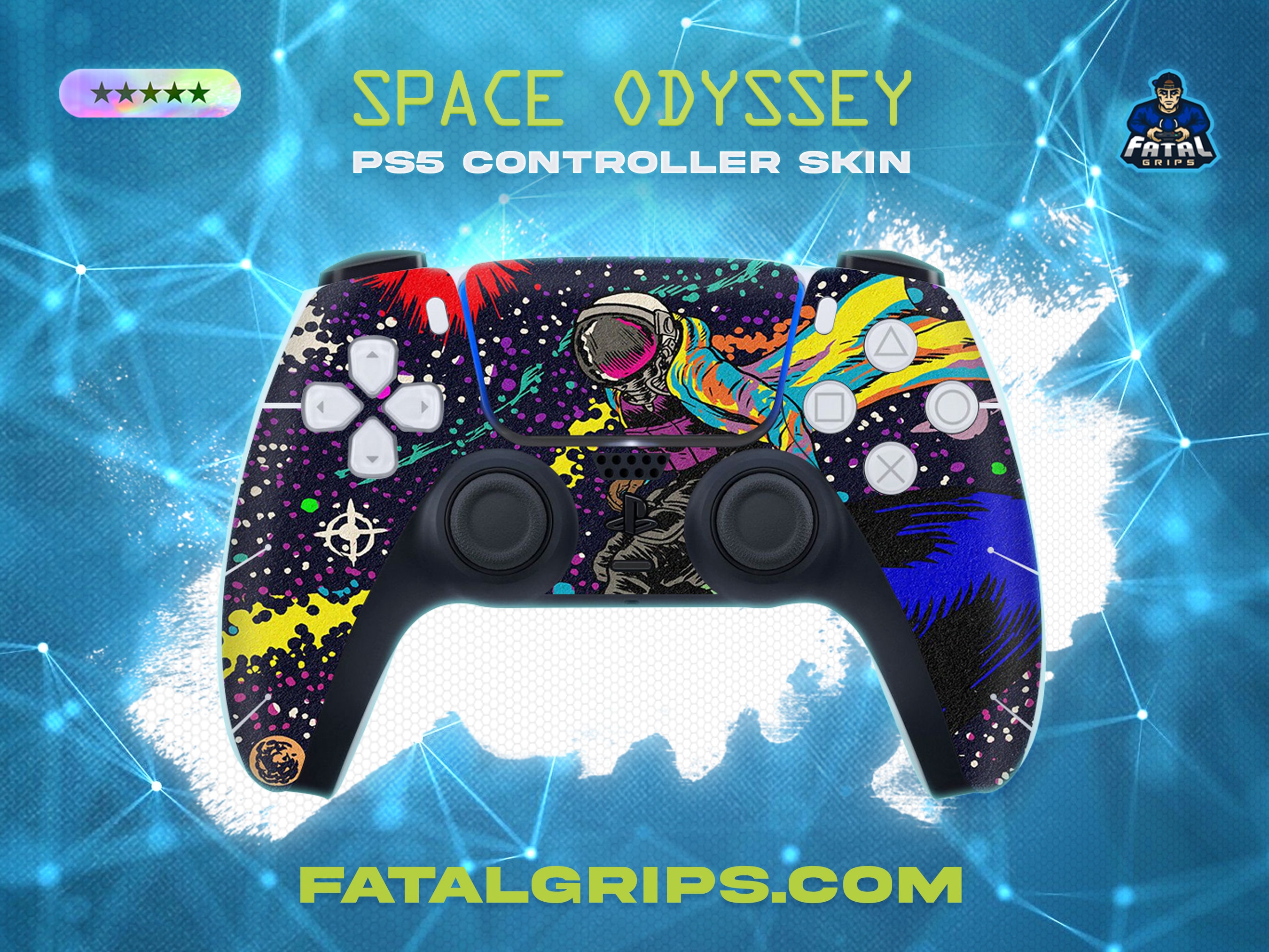 PS5 Skin Black Playstation 5 Skin Neon Space Alien Console and 