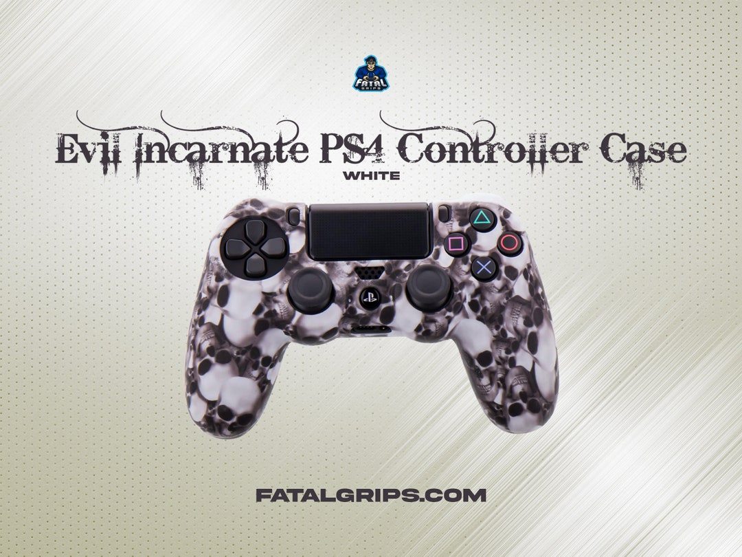PS4 CONTROLLER CASE White Skull Cover Controller Etsy