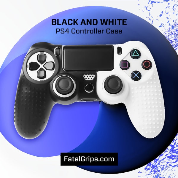 Black/White PS4 Silicone Controller Case Protective Skin Cover for PlayStation 4 / Slim / Pro - UK Seller - FAST DISPATCH