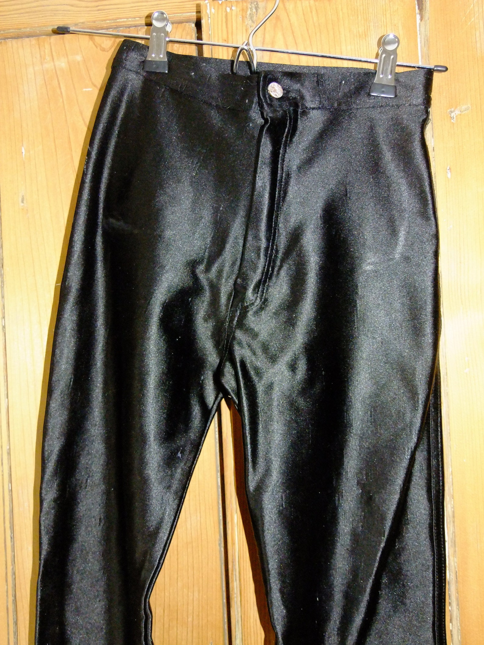 80s Spandex Disco Trousers Pants Shiny Black Lycra Leggings Etsy