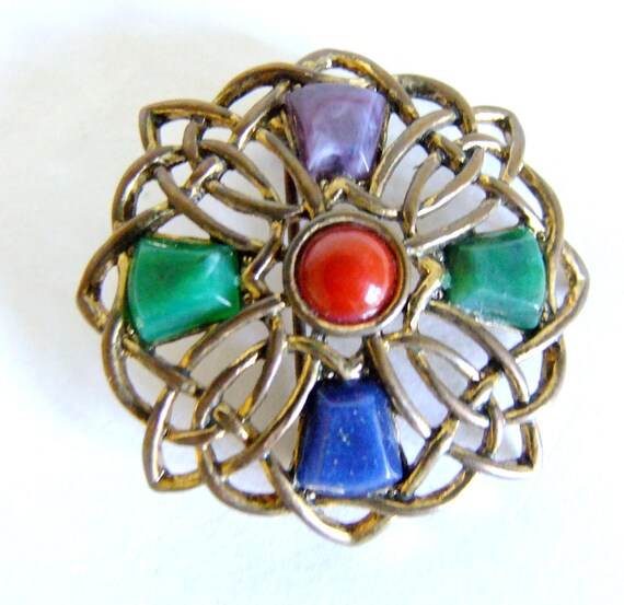 Vintage 80s Brooch Sol D or Signed Pin Sparkly Broach Celtic Knot Sparkle 80 s Costume Jewellery Irish Eire Gift Ireland Celts Etsy Canada