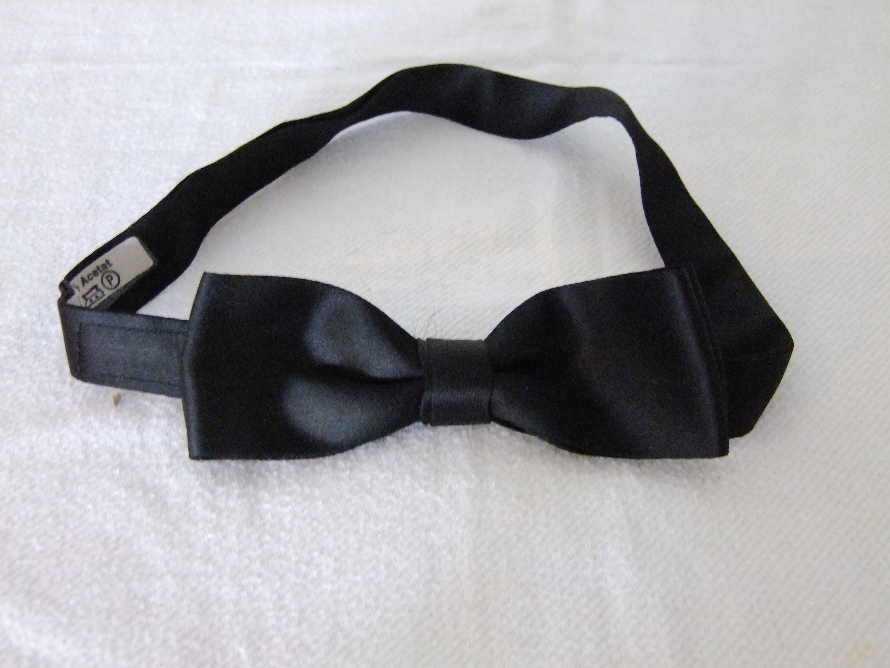 Vintage Bow Tie Bowtie / Dickie Bow Retro Black Satin Necktie | Etsy