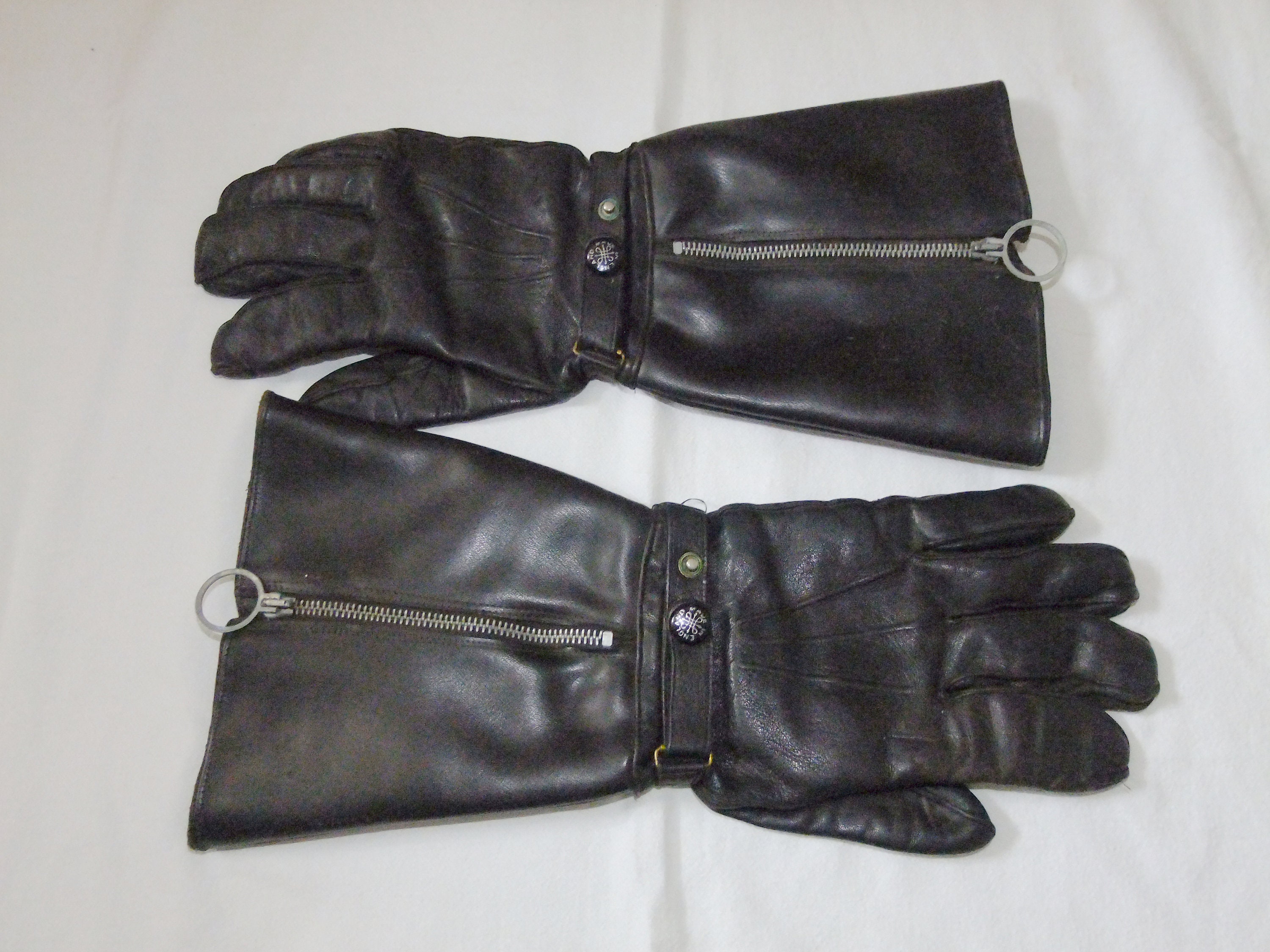 Vintage Motorcycle Gloves Biker Motorbike Gauntlets Black | Etsy