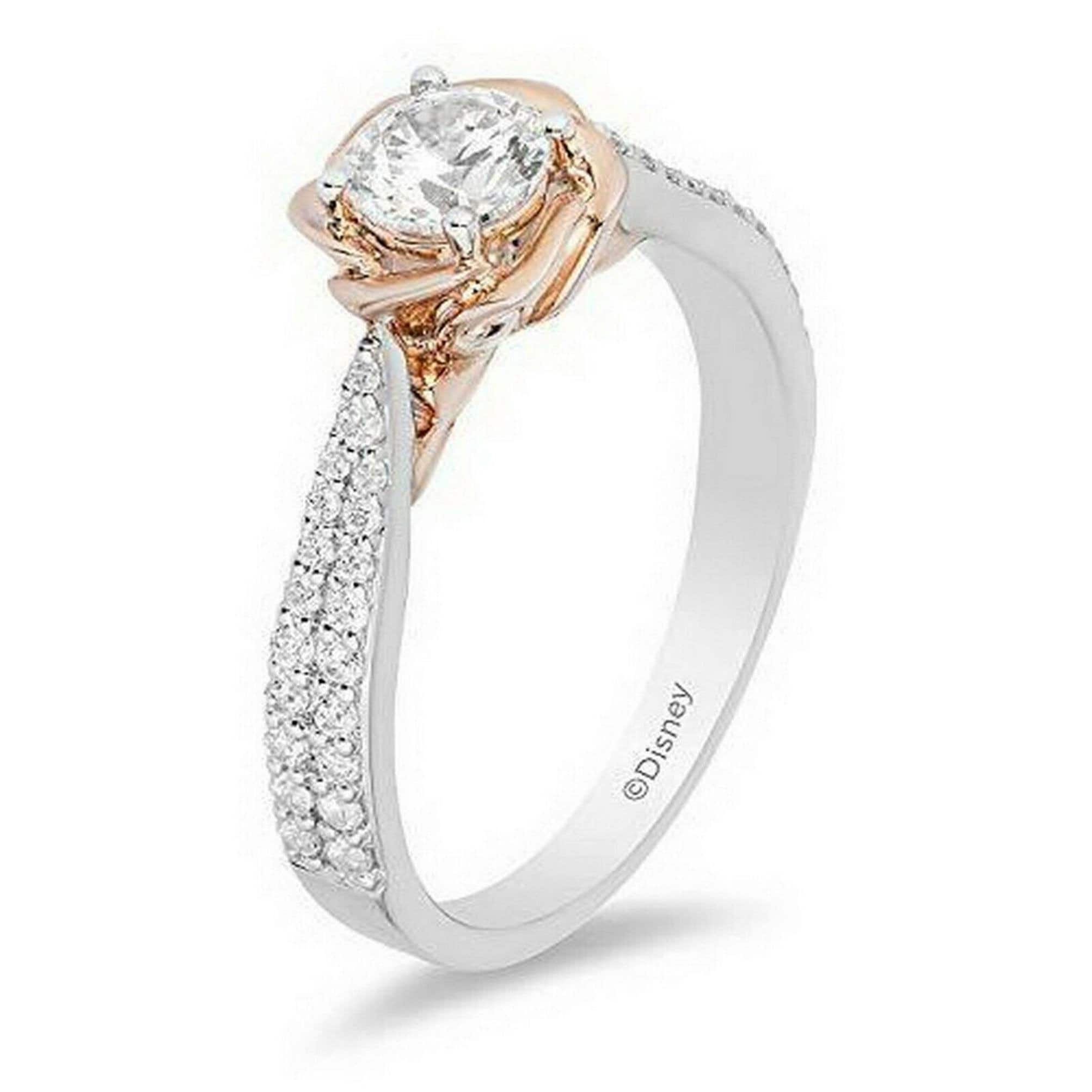 Enchanted Disney Fine Jewelry Belle Rose Engagement Ring Etsy