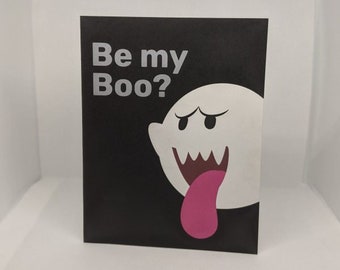 Tarjeta de San Valentín Be My Boo con pegatina