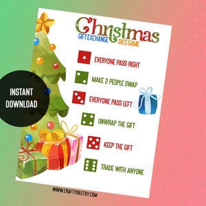 Christmas Dice Gift Exchange Game! Light and Dark Theme!