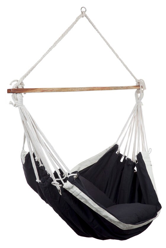 Silla de columpio negra colgante asiento de hamaca con cojines | Etsy