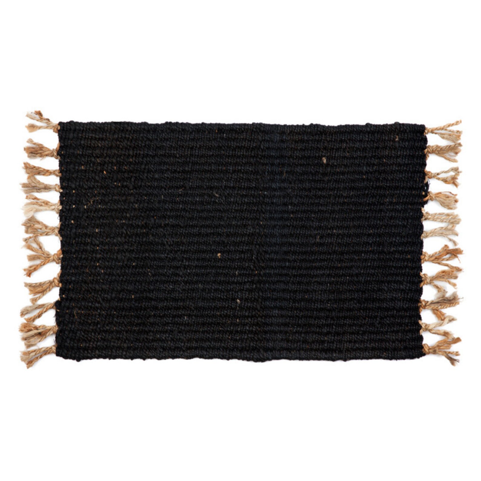 60 X 90 CM Jute Doormat Black Floor Mat Natural Fibre Small Rug Estate