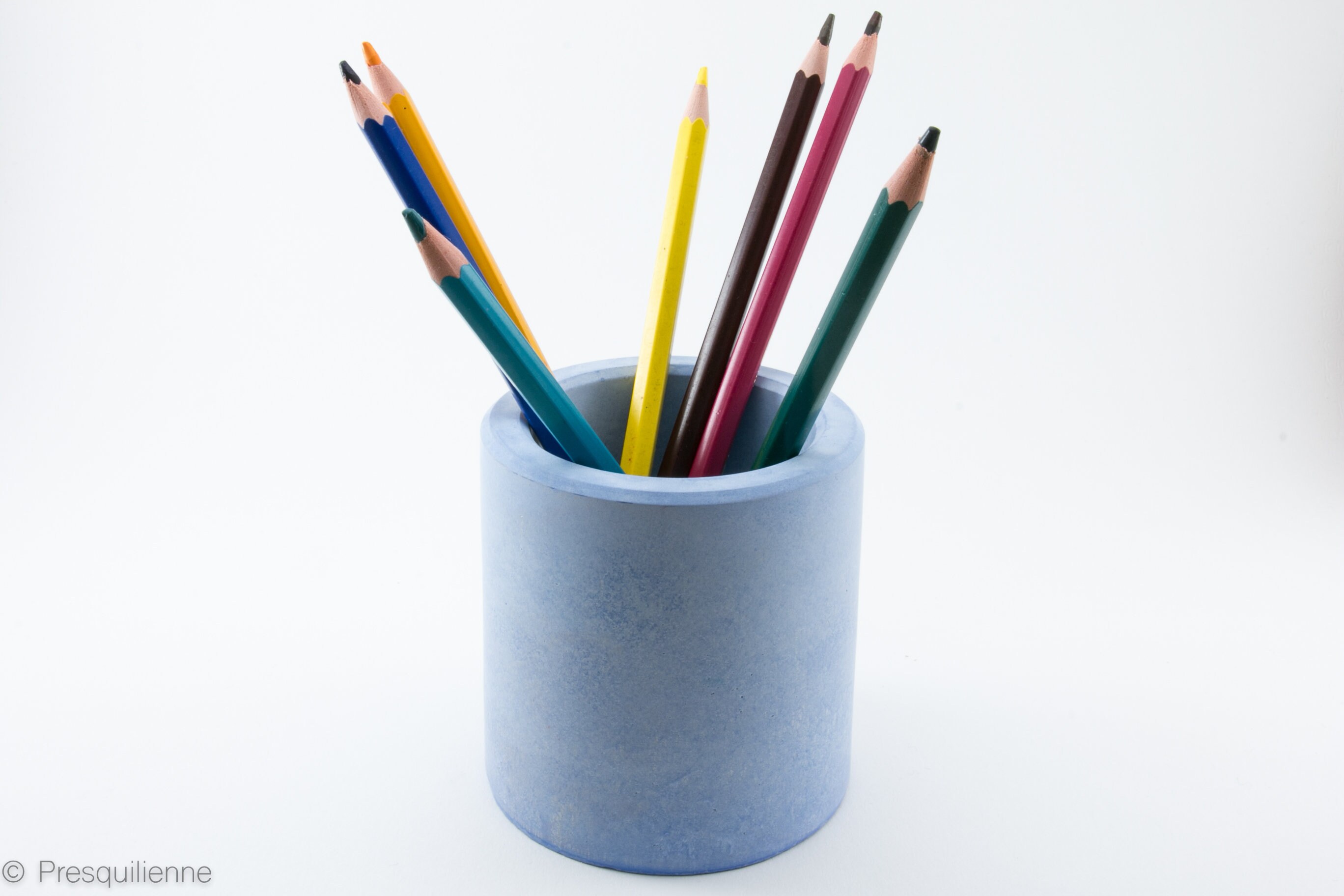 Pot Cylindrique en Béton Multicolore