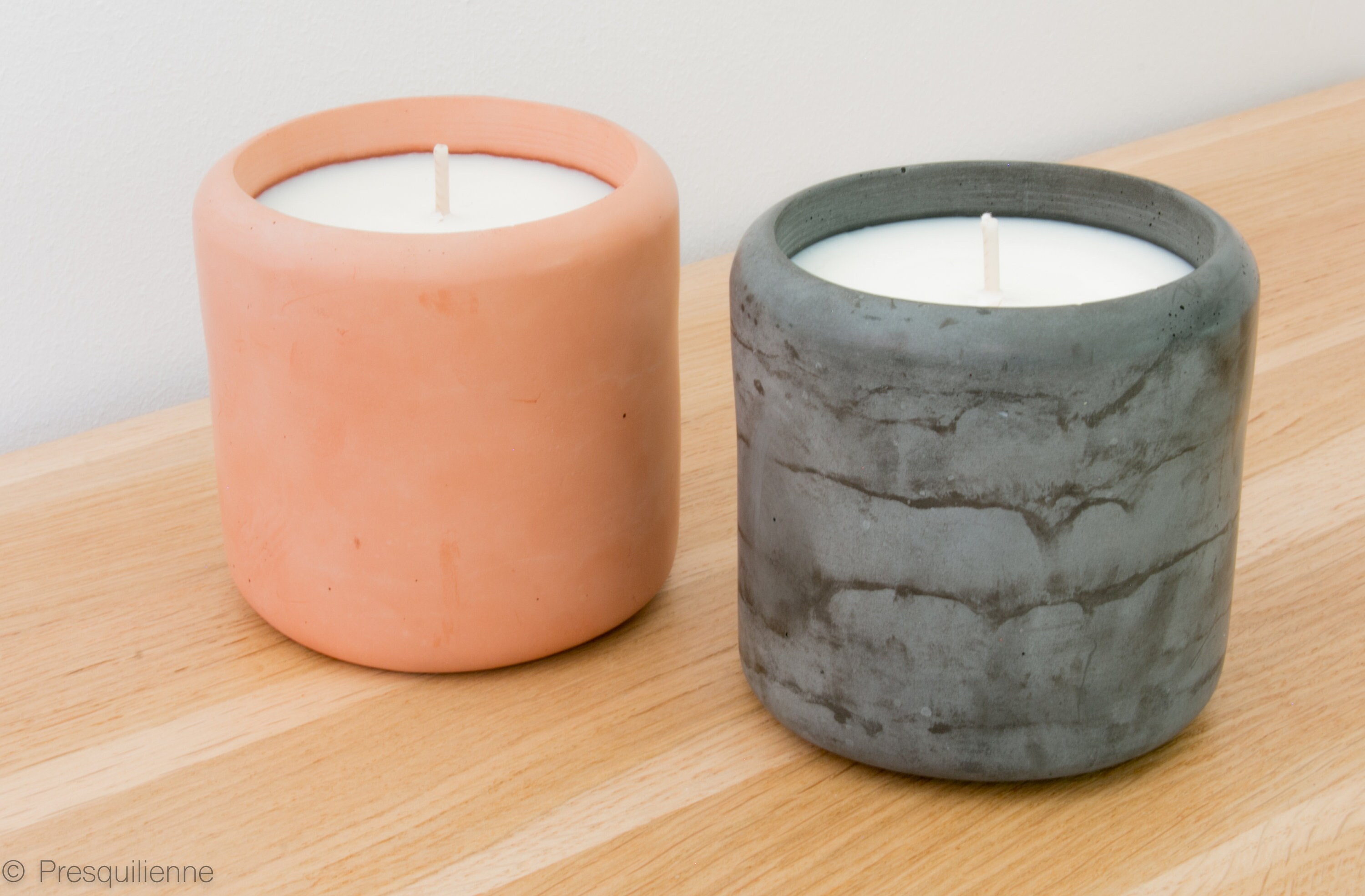 Bougie Parfumée en Béton Multicolore