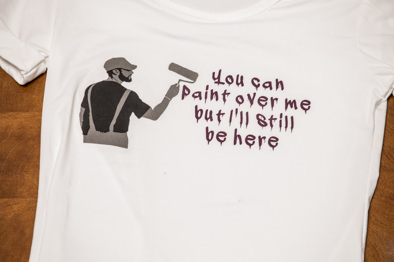 Hand Spray Painted Street Art Custom T-Shirt, Stencil Art, Artist Gifts, Graffiti Art Handpainted TShirt, Banksy TShirt Style,Urban Clothing image 2