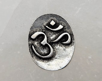 Om Pocket Stone / Pewter Pocket Om Charm / Altar Tools / Ritual Tools / Pocket Token / Seek Inner Peace / Connect with the Divine / Healing