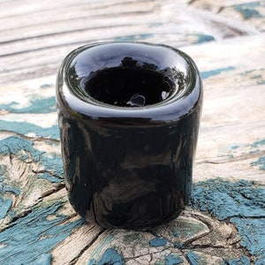 BLACK Ceramic Chime Candle Holder for .5" diameter / Ceramic Holders for Chime Candles / Mini Ritual Candle Holder / Spell Candle Holders