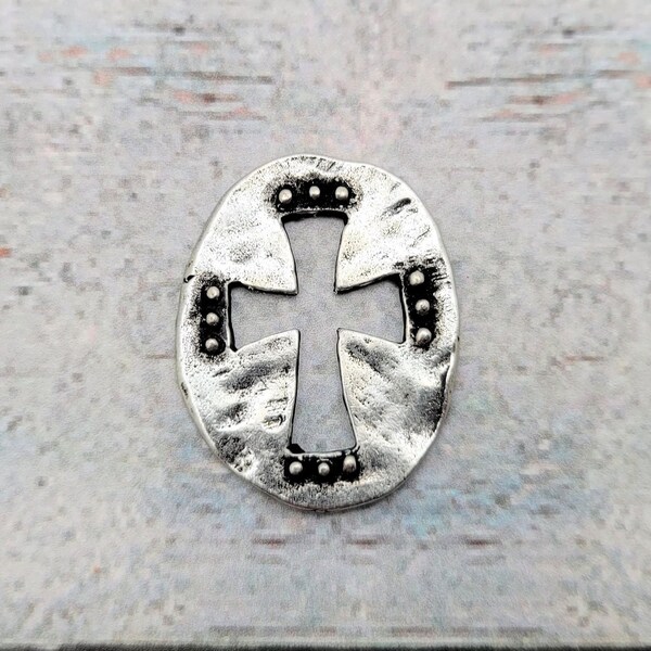Pewter Pocket Cross / Cross Pocket Stone / Metal Cross / Worry Stone / Cross in my Pocket / Christian Cross / Cross Pocket Charm