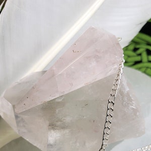 Natural Rose Quartz Pendulum: Multi Faceted Healing Crystal, Divination Tool