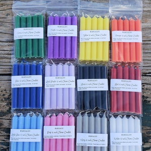 Pack of 5, .5 inch Diameter, 4 inch Chime Candles, Unscented / .5 inch Spell Candles / Wiccan Candles / Ritual Candles / Prayer Candles