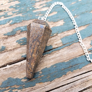 Natural Bronzite Gemstone Pendulum: Divination Dowsing Healing Crystal